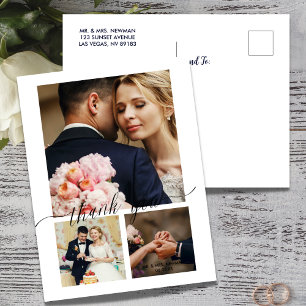 Postale Carte de remerciement de mariage photo Minimalist 