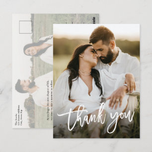 Postale Carte de remerciement de mariage photo moderne 2