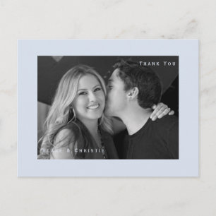 Postale Carte de remerciement de mariage photo N&B Dusty B