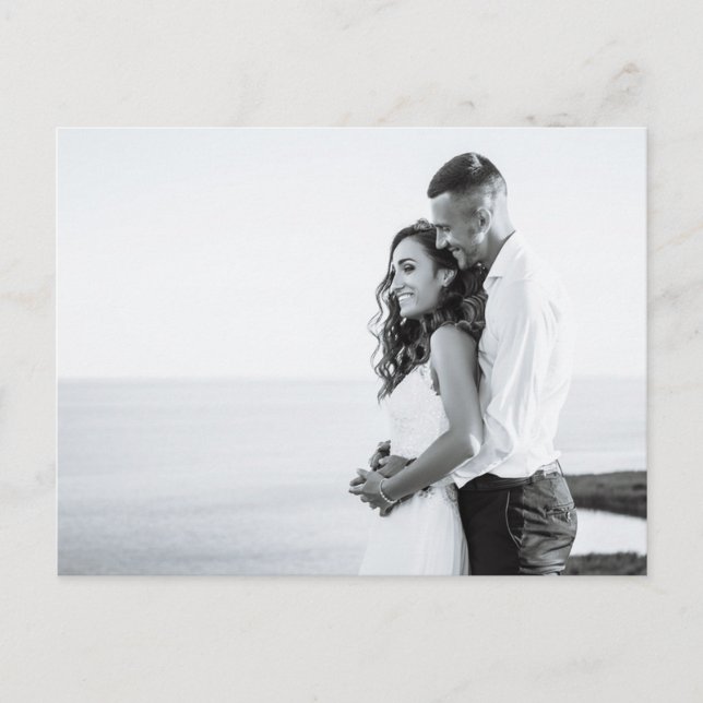 Postale Carte de remerciement de mariage simple | Photo co (Devant)