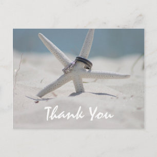 Postale Carte de remerciement de mariage sur la plage avec