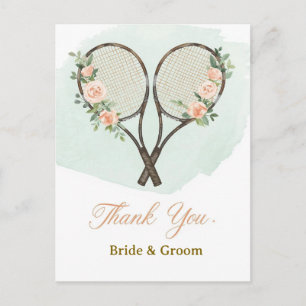 Postale Carte de remerciement de mariage Tennis
