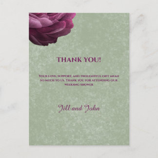 Postale Carte de remerciement de mariage Vert Sauge, 