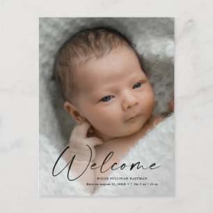 Postale Carte de remerciement de naissance de bébé avec un