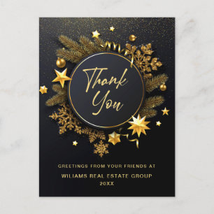 Postale Carte de remerciement de Noël pour entreprise