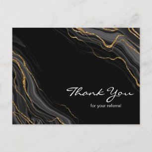 Postale Carte de Remerciement de Parrainage Luxe Marbre Or
