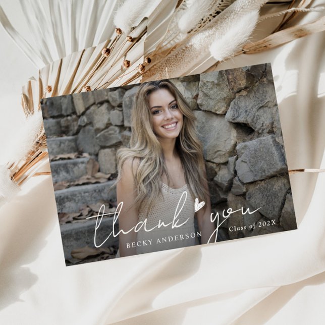 Postale carte de remerciement de remise de diplôme avec éc (Créateur téléchargé)