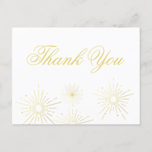 Postale Carte de remerciement élégante à motif de feu d'ar