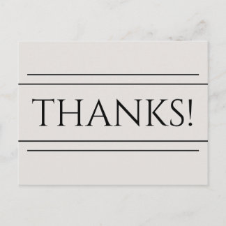 Postale Carte de remerciement élégante "MERCI!"