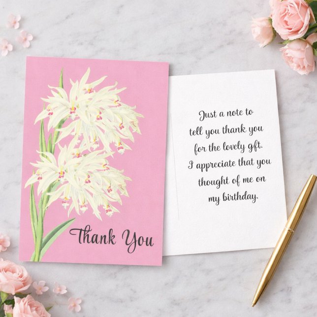 Postale Carte de remerciement florale à l'orchidée élégant (Créateur téléchargé)