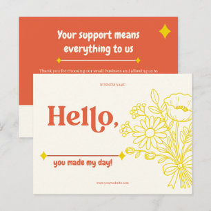 Postale Carte de Remerciement Florale Minimaliste Entrepri
