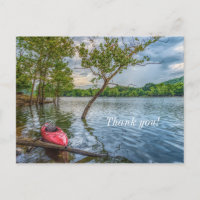 Carte de remerciement Kayak Flottant sur le lac Ta