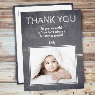 Postale Carte de remerciement moderne pour anniversaire av
