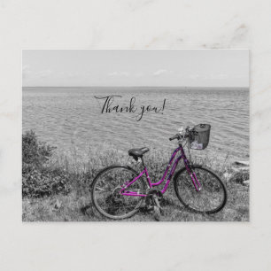 Postale Carte de remerciement photo d'un vélo de couleur s