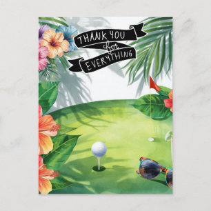 Postale Carte de remerciement plate sur le thème Golf Hawa