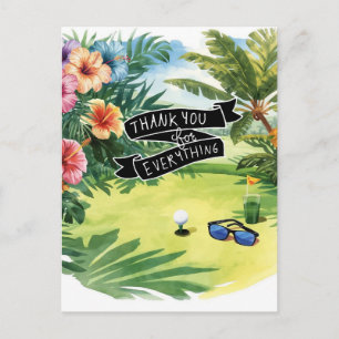 Postale Carte de remerciement plate sur le thème Golf Hawa