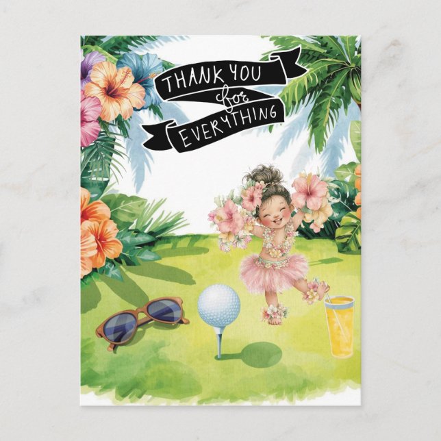 Postale Carte de remerciement plate sur le thème Golf Hawa (Devant)