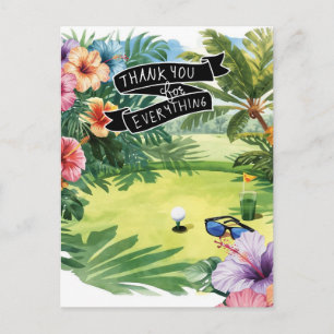 Postale Carte de remerciement plate sur le thème Golf Hawa