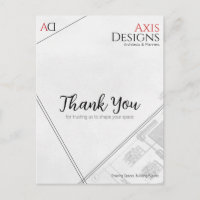 Carte de remerciement pour architecte avec concept