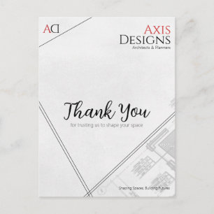 Postale Carte de remerciement pour architecte avec concept