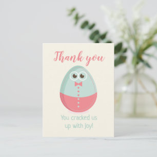Postale Carte de remerciement pour Baby Shower Bébé Œuf Mi