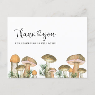 Postale Carte de remerciement pour baby shower champignons