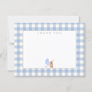 Postale Carte de remerciement pour Baby Shower Gingham Che