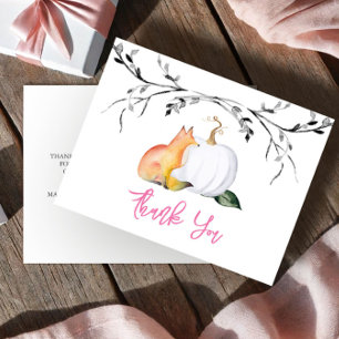 Postale Carte de remerciement pour Baby Shower Pumpkin & F