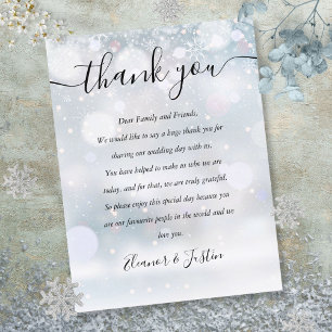 Postale Carte de remerciement pour réception de neige d'hi