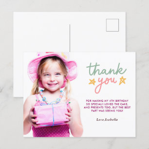 Postale Carte de remerciement pour une fête d'anniversaire