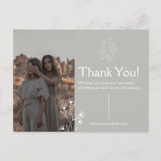 Postale Carte de remerciement pour vêtements