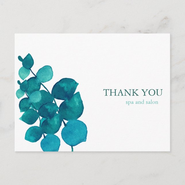 Postale Carte de remerciement professionnelle feuilles d'e (Devant)