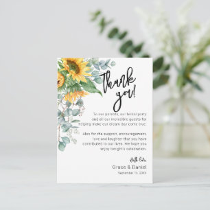Postale Carte de Remerciement Réception Eucalyptus Tournes