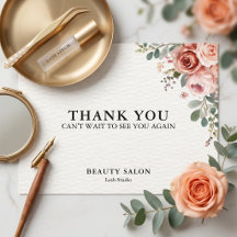 Carte de remerciement Salon de beauté Floral Botan