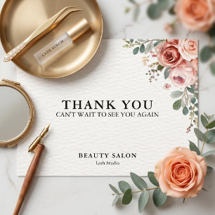 Postale Carte de remerciement Salon de beauté Floral Botan