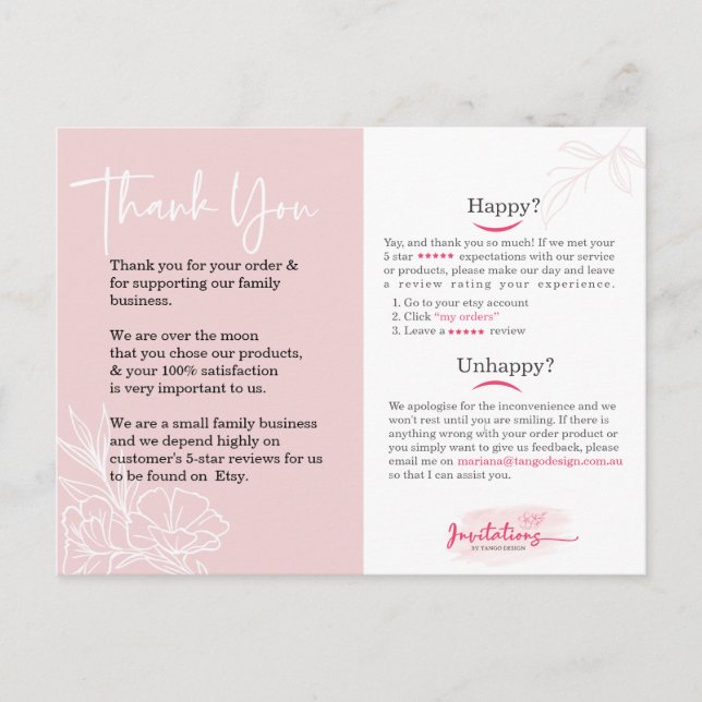 Postale Carte de remerciement sur les médias sociaux.  Po (Devant)