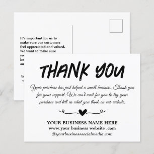 Postale Carte de remerciement unique pour entreprise 