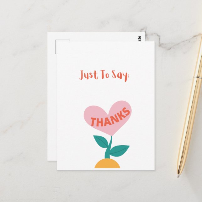 Postale Carte de remerciements (Devant/Arrière en situation)