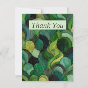 Postale Carte de remerciements Abstrait vert et noir