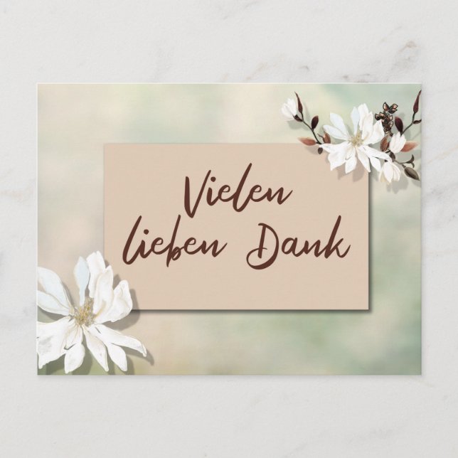 Postale Carte de remerciements chaleureux (Devant)