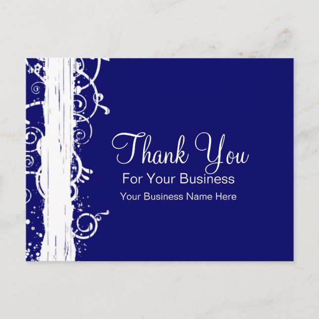 Postale Carte de remerciements client Flèches bleues et bl (Devant)