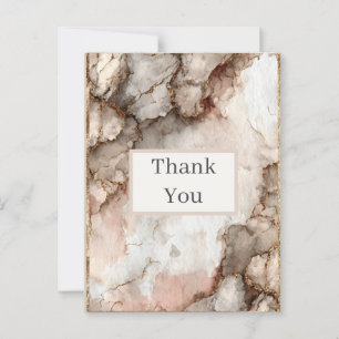Postale Carte de remerciements d'agate or et neutre
