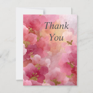 Postale Carte de remerciements d'aquarelle Abstraite rose