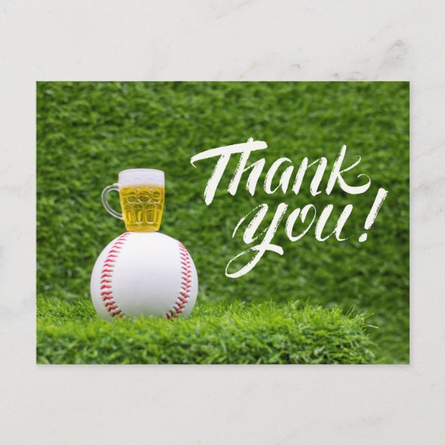 Postale Carte de remerciements de baseball (Devant)