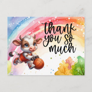 Postale Carte de remerciements de basket-ball avec basket-