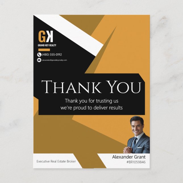 Postale Carte de remerciements de conception de l'immobili (Devant)