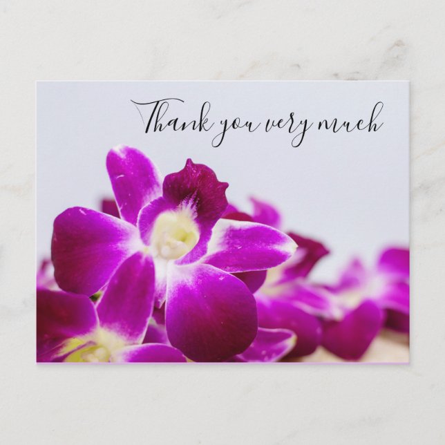 Postale Carte de remerciements de fleur d'orchidée violett (Devant)
