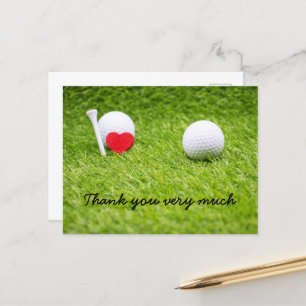 Postale Carte de remerciements de golf avec balle de golf 