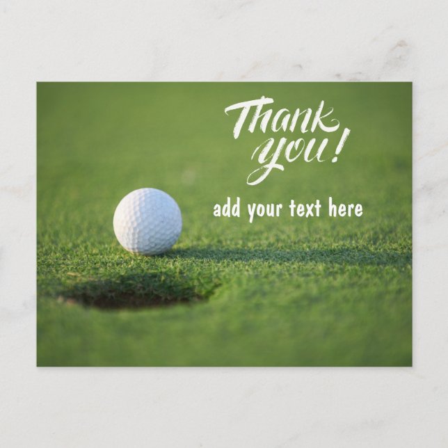 Postale Carte de remerciements de golf avec balle de golf  (Devant)