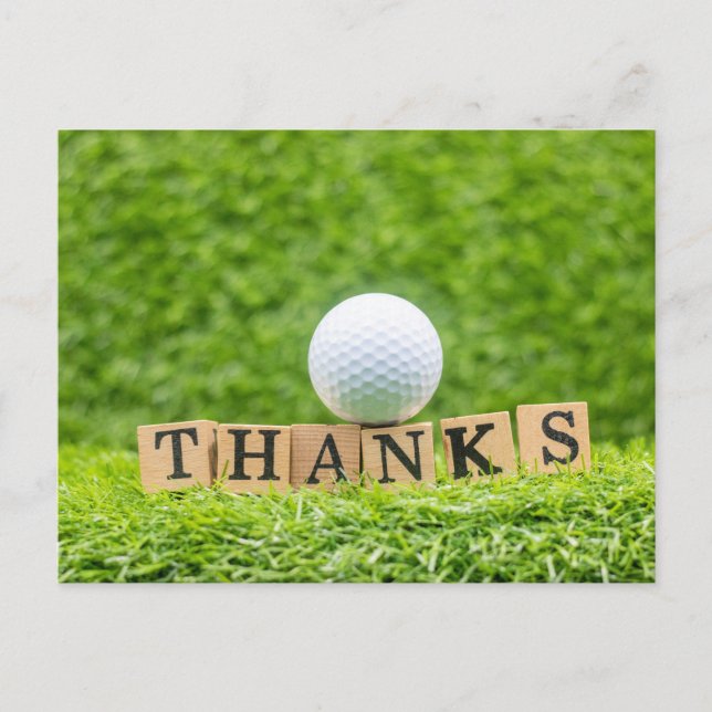 Postale Carte de remerciements de golf avec balle de golf  (Devant)